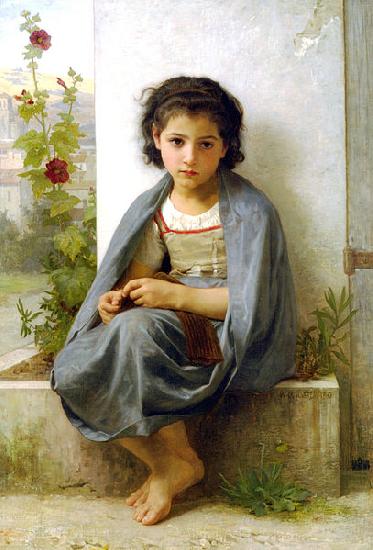William-Adolphe Bouguereau The Little Knitter China oil painting art